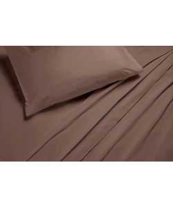 Plain Dyed Duo Single Fitted Sheet Set - Mocha