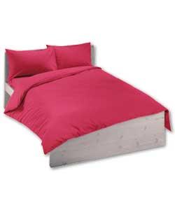 Plain Dyed Kingsize Duvet Cover Set - Ruby