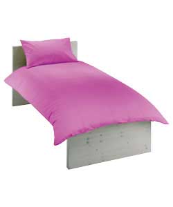 Plain Dyed Single Duvet Cover Set - Fuschia