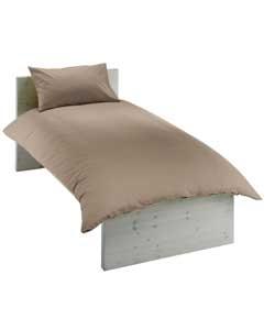 Plain Dyed Single Duvet Cover Set - Mocha