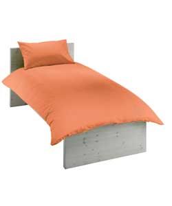 Plain Dyed Single Duvet Cover Set - Burnt Orange