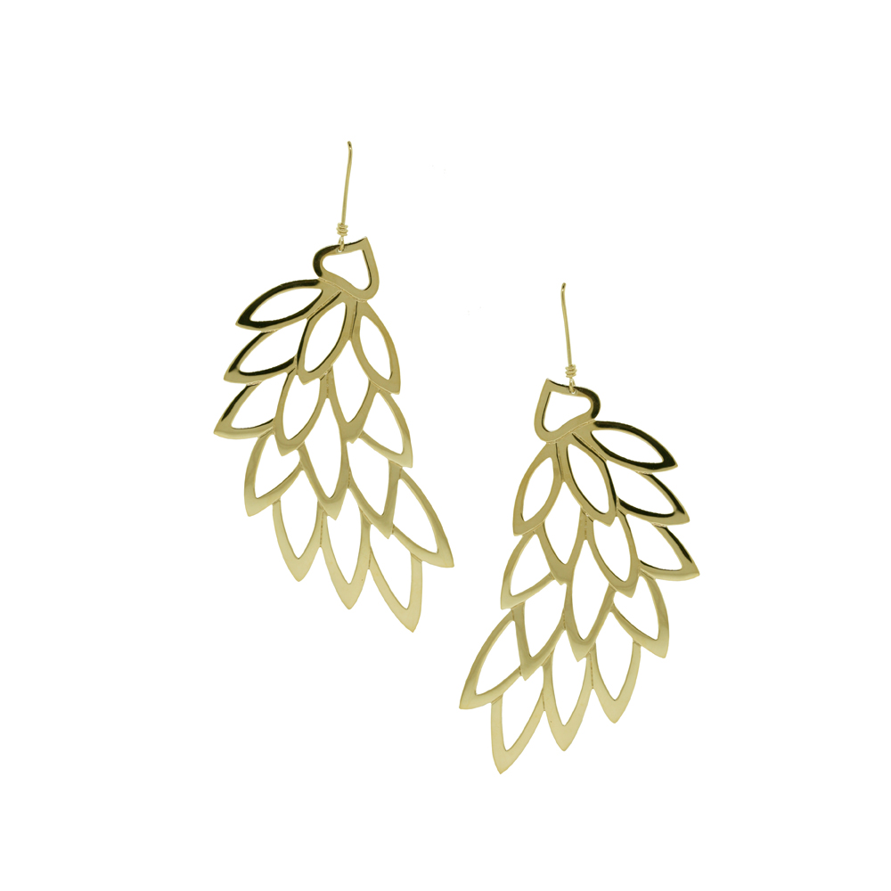 Unbranded Plain Yellow Gold Leaf Earrings