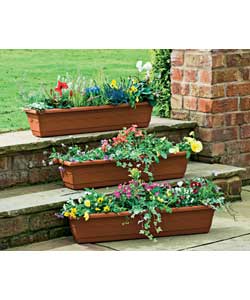 Unbranded Plastic Trough Pots - Set of 3