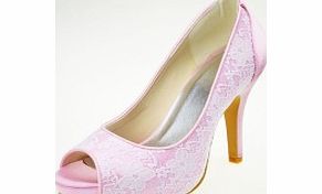 Unbranded Platform Pumps Lace Stiletto Heel Pumps Pink