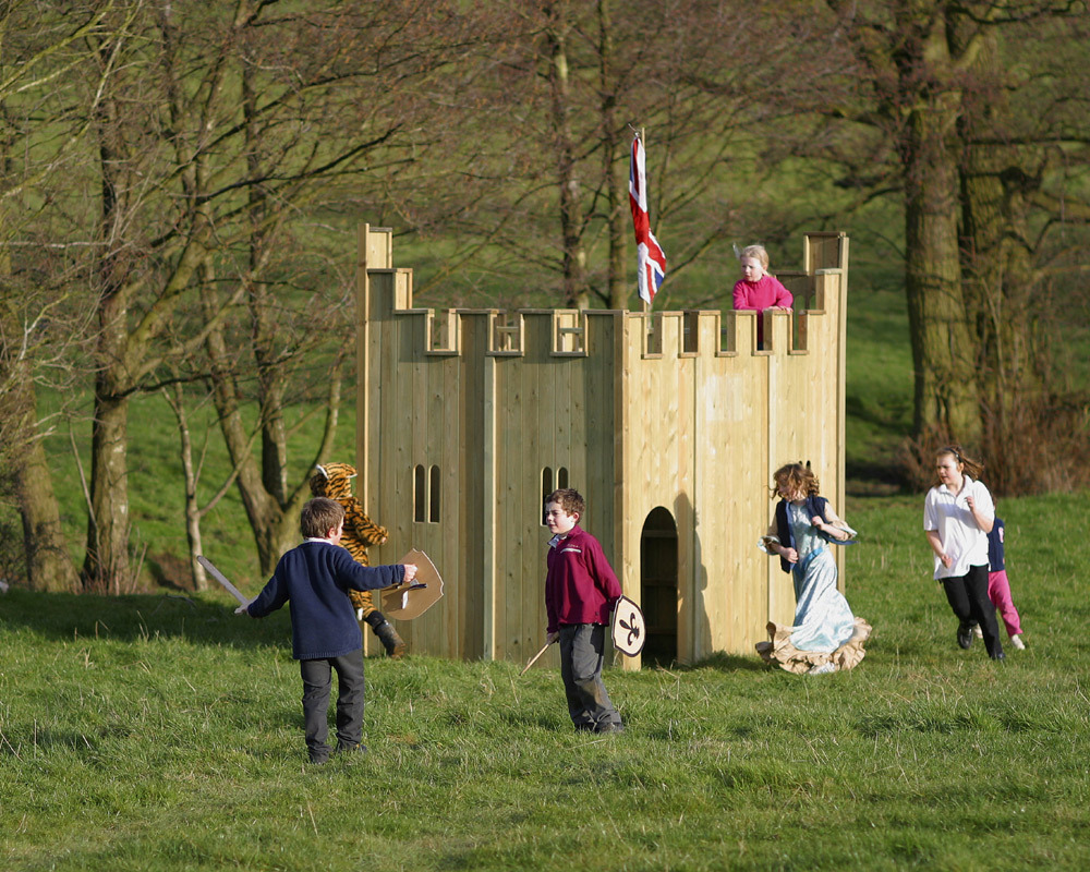 No doubt wholl be King of the Castle with this stunning, craftsman-built play structure! Appealing e