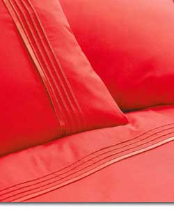 Pleat and Ribbon Single Duvet Cover Set - Ruby