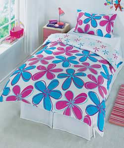 Unbranded Polka Flower Single Duvet Set