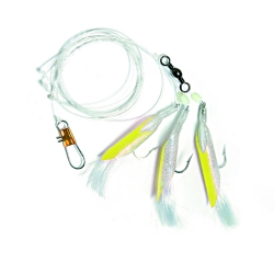 Pollock & Coalfish Leader - chartreuse/silver