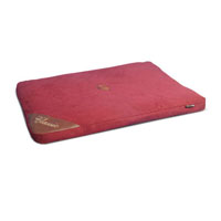 The rich colours of the faux suede cover are complemented by an embroidered paw and corner patch. Th