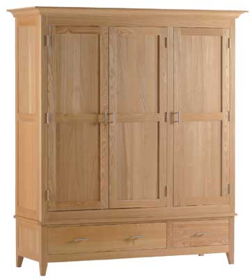 Unbranded Prestbury Ash Triple Wardrobe With Drawers