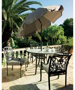 Luxury 10 piece patio set.Includes 4 generously pr