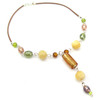 Unbranded Pumpkin Jade Y-Drop Necklace by Vannertee