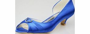 Unbranded Pumps Satin Low Heel Pumps Blue