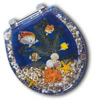 Tropical Fish - Cyan Bluewash Toilet Seat