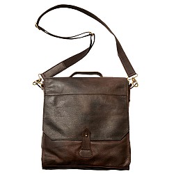 RADIUS LEATHER BAG - Size(ONE SIZE) ; Colour(CHOCOLATE)