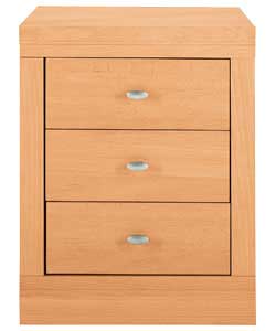 Raffles 3 Drawer Beech Bedside Chest