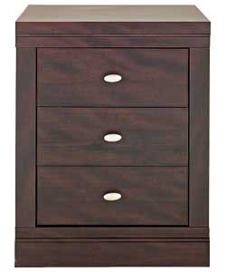 Raffles 3 Drawer Wenge Bedside Chest