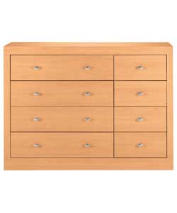 Raffles 4 Wide 4 Narrow Drawer Chest - Beech