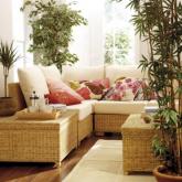 Unbranded Rattan 3 Seater Sofa - Cream