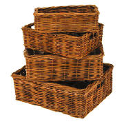 Unbranded Rattan baskets 4 pack