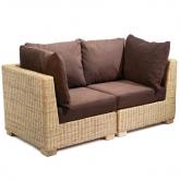 Unbranded Rattan Three Seater Sofa - chocolate