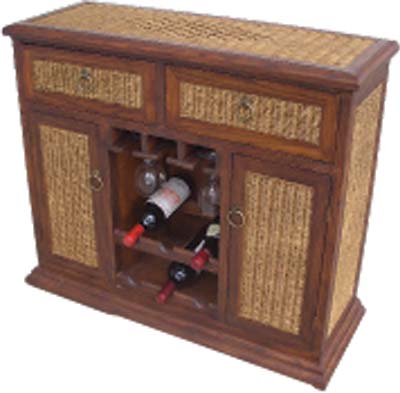 RATTAN WINE SIDEBOARD