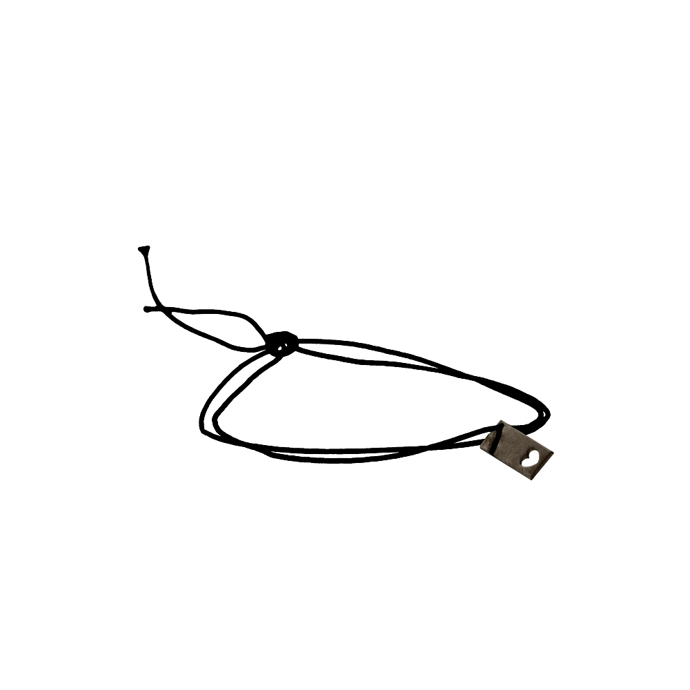 Unbranded Rectangle Charm Heart Cut Out-Black Gold