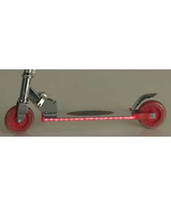 Red Flashing Storm Aluminium Folding Scooter