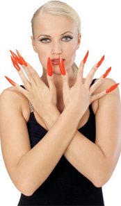 Unbranded RED SCULPTURED HORROR NAILS