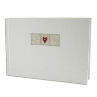 red velvet heart guest book