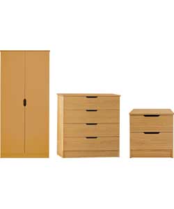 Unbranded Reese 3-Piece 2 Door Wardrobe Package - Oak Effect