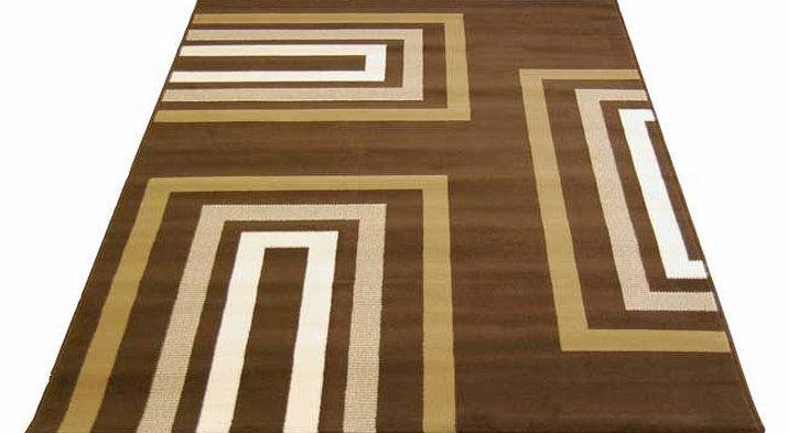 Unbranded Retro Blocks Rug - Chocolate - 160 x 230cm