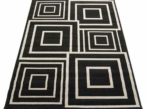 Retro Squares Monochrome Mat - 120 x 170cm