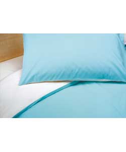 Reversible Plain Dye Single Duvet Set - Aqua