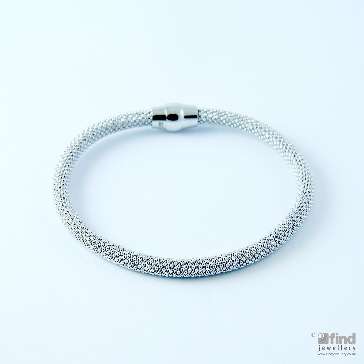 Unbranded Rhodium Plated Sterling Silver Popcorn Bracelet