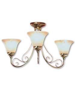 Rina 3 Light Ceiling Fitting - Polished Brass Finish