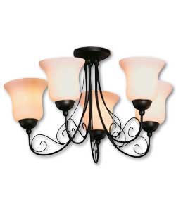 Rina 5 Light Ceiling Fitting - Black