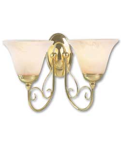 Rina Double Wall Light. - Polished Brass Finish