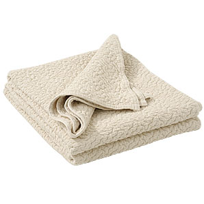 Ripple Cotton Bedspread- Ecru- Double