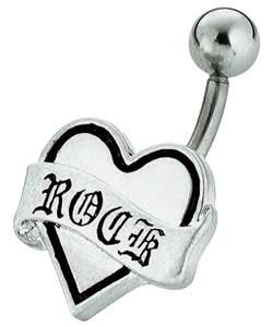 Unbranded Rock Goddess Silver Plated Rock Heart Body Bar