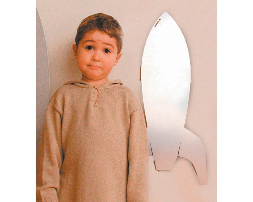 Unbranded Rocket Shaped Kids Wall Mirror