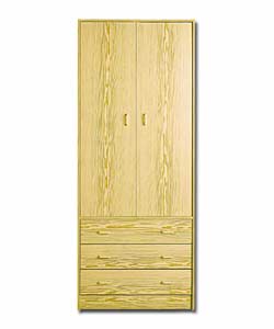 Roomstore Pine Effect 3 Drawer Wardrobe