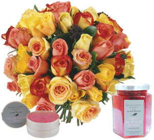 Roses and candies gold 25 roses