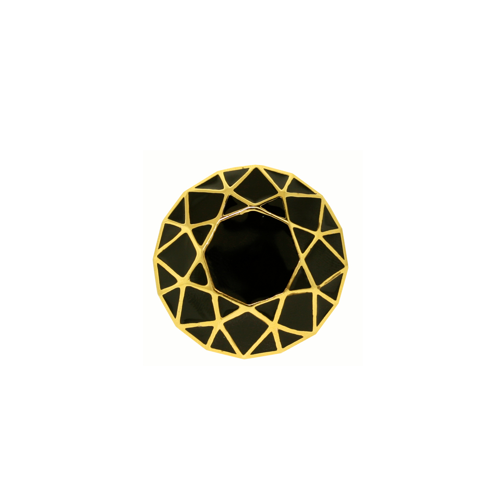 Round Facet Ring- Black