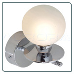 Mains Voltage frosted glass wall light ideal for bathroom mirror lighting