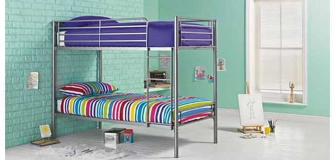 Unbranded Samuel Single Bunk Bed Frame - Silver