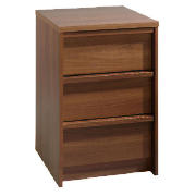 Unbranded Santona 3 drawer Bedside Table, Walnut effect