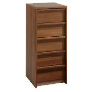 Unbranded Santona 5 drawer Narrow Chest, Walnut effect