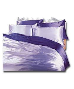 Satin Double Duvet Set - Navy