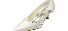 Unbranded Satin Kitten Heel Closed Toe Pumps Womens